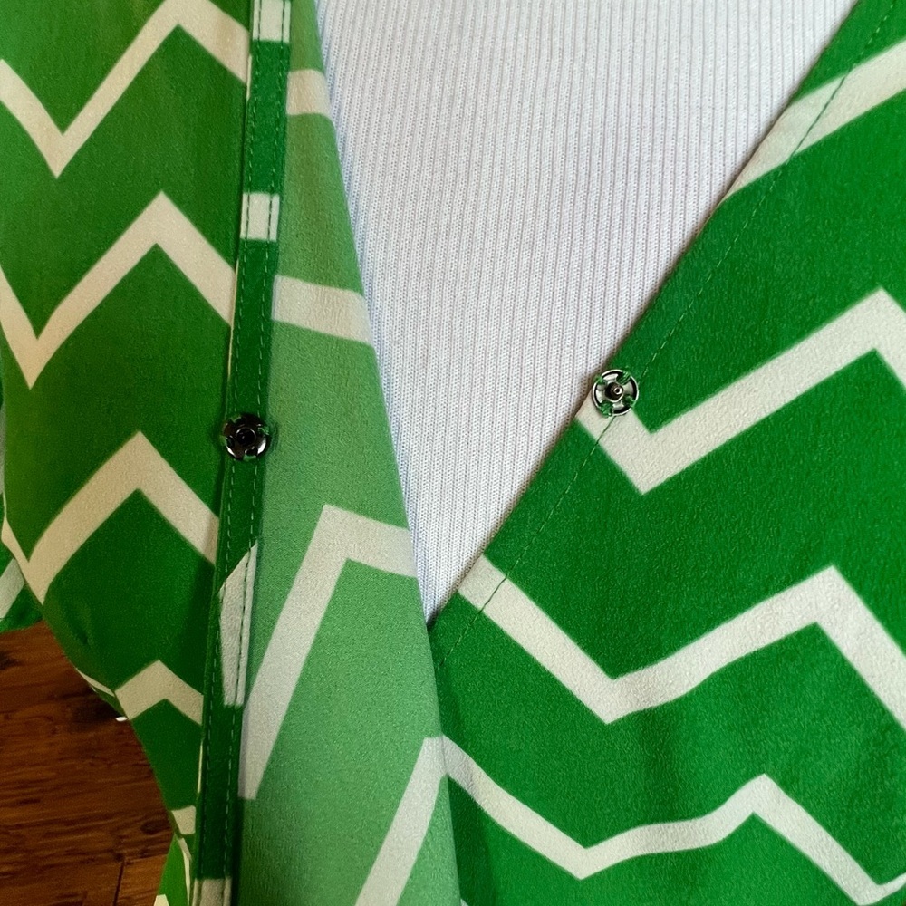 Who What Wear Maxi Wrap Dress Women's Small Kelly Green White Summer Long Length - Picture 10 of 16